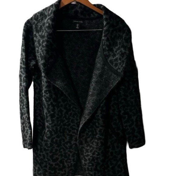 Adrienne Vittadini Animal Print Long Cardigan Sweater With Pockets S Small - Picture 2 of 5